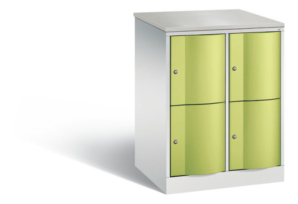 C+P XL-Schließfachschrank, 4 Fächer,H1077B772T640mm,Grau/Viridingrün/DBSHellgrau, 8472-273 S10087