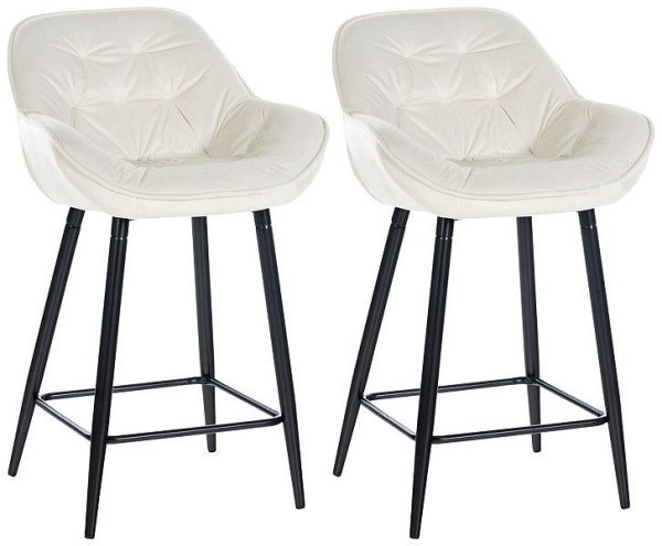 CLP Barhocker Gibson Samt, creme, VE: 2 Stück, 322237