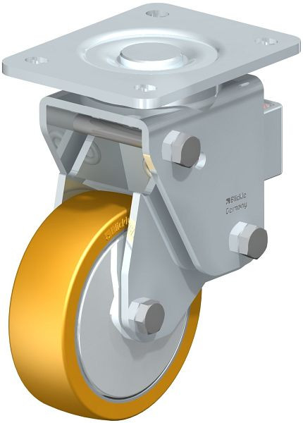 Blickle LHF-ALTH 125K-3-FA Stahlblech-Lenkrolle, Schwerlast-Ausführung, mit Stahlfeder, Blickle Extrathane®, Hellbraun, 605816