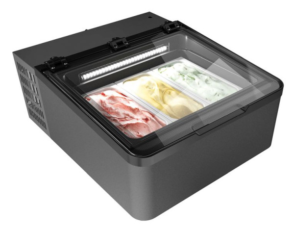 NordCap Nordcap Auftisch-Vitrine, MINI CREAM 3V LED GRAU, 465500303