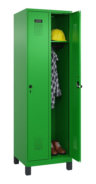 C+P Spind Evolo PLUS, mit Füßen, 2 Abteile, 1950x600x500mm, 6037/6037, Verschluss Drehriegel, Ablageböden 2, 049010-20 S10026
