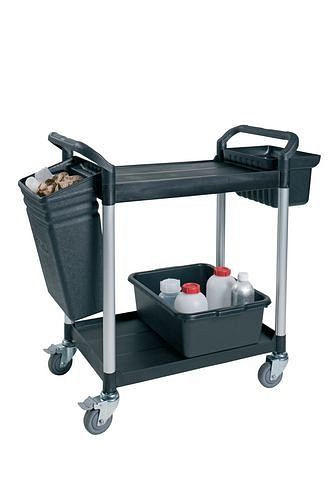 DENIOS Sammelbehälter für Allzweckwagen PRO und TOOL, Höhe 470 mm, schwarz, VE: 2 Stück, 180043