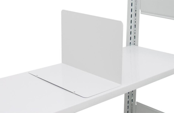 Schulte Buchstütze, 600 x 200 mm (T x H), RAL 7035 lichtgrau, 32496