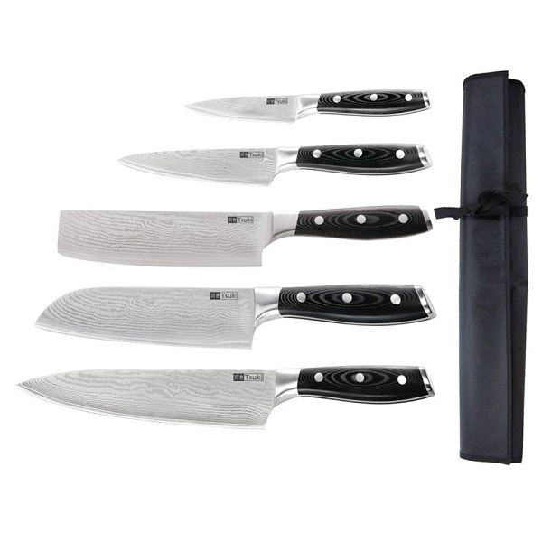 Vogue Tsuki Series 7 5-teiliges Messerset mit Tasche, S617