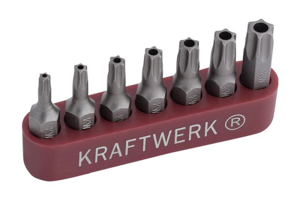 Kraftwerk Bit-Satz für TX-Schrauben, 1/4", Maschinen TX, T10-40, 7tlg, 2758