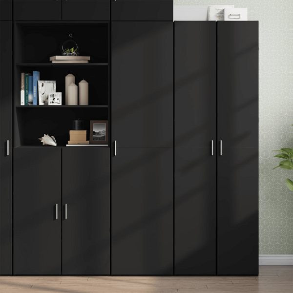 vidaXL Highboard Schwarz 45x42,5x185 cm Holzwerkstoff, 3281407