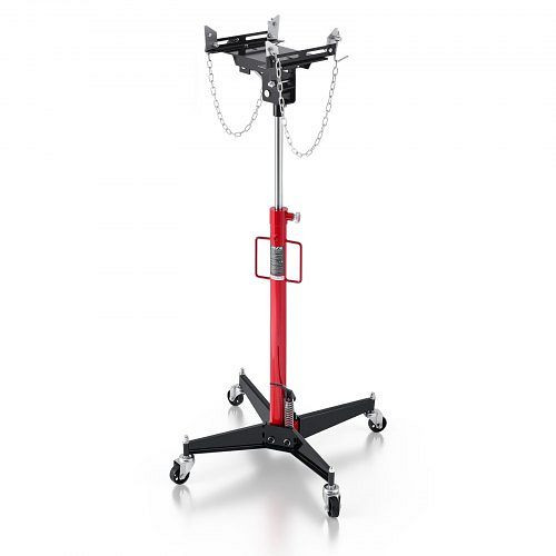 VEVOR hydraulischer Getriebeheber 500 kg, 127-202 cm Hubhöhe, Teleskop-Pedal, 360°-Schwenkrad, Rot/Schwarz, DGSHS1100LBSOQD6T001V0