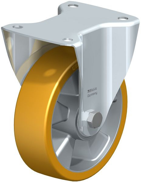 Blickle B-ALTH 160K Stahlblech-Bockrolle, mittelschwere Ausführung, mit Anschraubplatte, Blickle Extrathane®, Hellbraun, 282574