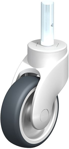 Blickle LWK-TPA 101G-ZA51 Kunststoff-Lenkrolle WAVE mit Zapfen, Thermoplastisches Gummi-Elastomer, Grau, 751882