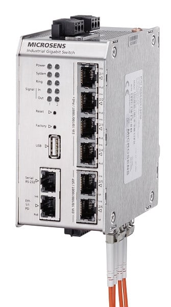 MICROSENS Gigabit Ethernet-Switch 2 Dual Media Port, MS650919PM