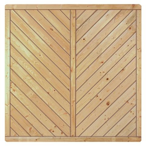 T&J CLASSIC-Serie-Diagonal, Zaunelement 180 x 180 cm, kdi-grün, Rahmen 40/70 mm, Profilbretter 16/118 mm, 27921