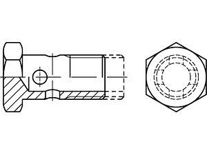Hohlschrauben DIN 7643 Stahl 18 - 3 M 22 x 1,5 galvanisch verzinkt VE=S (10 Stück)