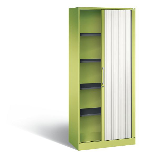 C+P Rollladenschrank Asisto, H1980xB800xT435mm, Farbe: Viridingrün / Verkehrsweiß, Bügelgriff, 5 OH, 143003-000 S10062