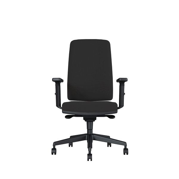Bisley Bürodrehstuhl Stone, Tiefenverstellbarer Sitz, Mit Armlehnen, Kunststofffußkreuz, MR6651 jet black, STONETKLMR6651