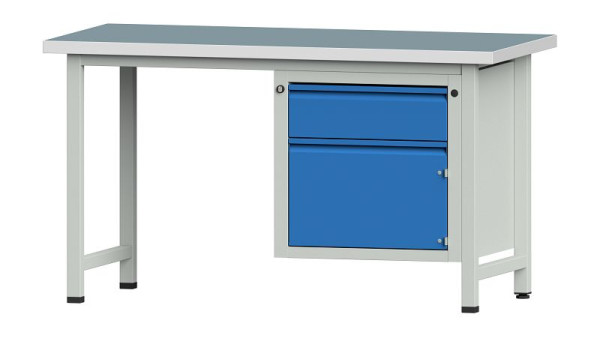 ANKE Werkbänke Kombiwerkbank, Modell 701 E, 1500 x 700 x 840 mm, RAL 7035/5012, UBP 40 mm, 510.504