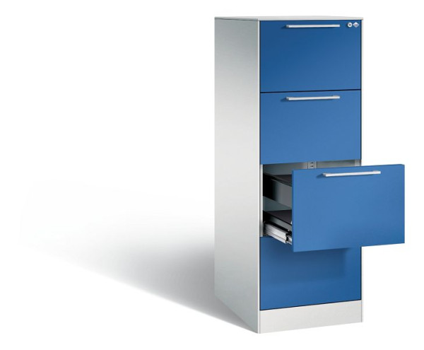 C+P Hängeregistraturschrank Asisto, H1310xB440xT600mm, Farbe: Lichtgrau / Enzianblau, Bügelgriff, 146225-411 S10063