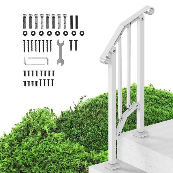 VEVOR 1-2 Stufen Geländer Eingangsgeländer Treppengeländer Weiß 1535x84x990mm, BPXGMDZLSLZFKGS2YV0