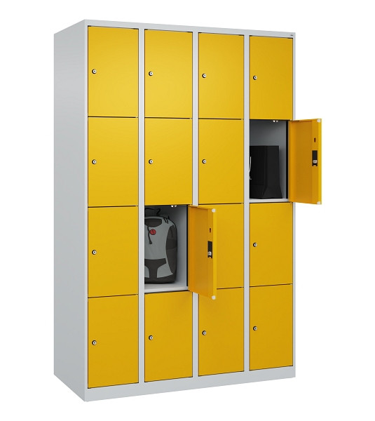 C+P Schließfachschrank Evolo PLUS, 16 Fächer, 1850x1200x500mm, 7035/1004, 049000-404 S10000