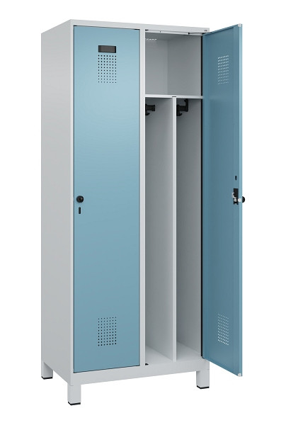 C+P Spind Evolo PLUS, mit Füßen, 2 Abteile, 1950x800x500mm, 7035/0010, Verschluss Drehriegel, 049010-22F S10009