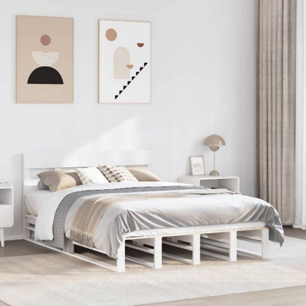 vidaXL Massivholzbett ohne Matratze Weiß 120x190 cm Kiefernholz, 3302310