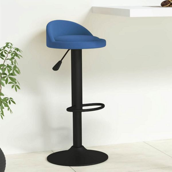 vidaXL Barhocker Blau Samt, 36 x 38 x (72-94) cm (B x T x H), 333594, 8720286519745