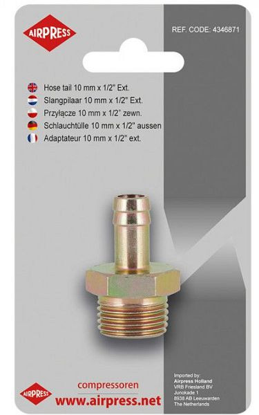 Airpress Schlauchanschluss 1/4" x 6 mm Außengewinde in Blister, 4346834
