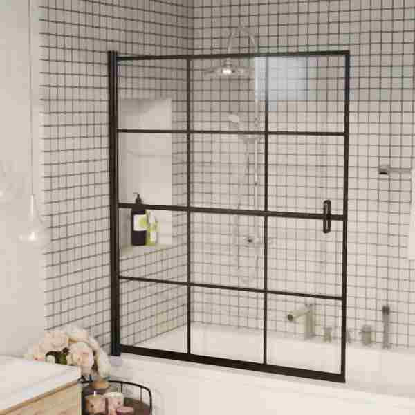 vidaXL Duschkabine ESG 116x140 cm Schwarz, Transparent und Schwarz, 150748