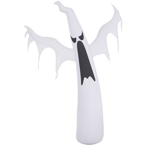 HOMCOM Halloween aufblasbares Gespenst 1,8 m Dekoration mit LEDs IP44 Selbstaufblasender Polyester Weiß 130 x 30 x 180 cm, 844-174