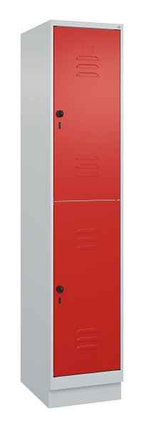 C+P Doppelstöckiger Spind Classic PLUS, Sockel, 1950x400x500mm, 7035/3020, 080320-12 S10002