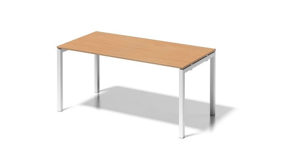 Bisley Cito Schreibtisch, 730 mm höhenfixes U-Gestell, H 19 x B 1600 x T 800 mm, buche/verkehrsweiß, DUF1608BC396