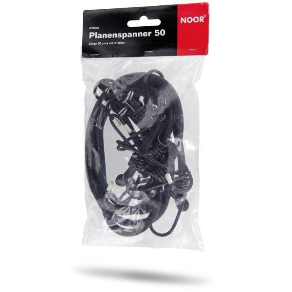 NOOR Planenspanner 4 x Expander mit 3 Haken Länge 50cm, 086PLASPA050