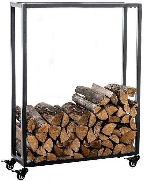 CLP Kaminholzständer Hetta 25x60x100 cm, schwarz, 151826201