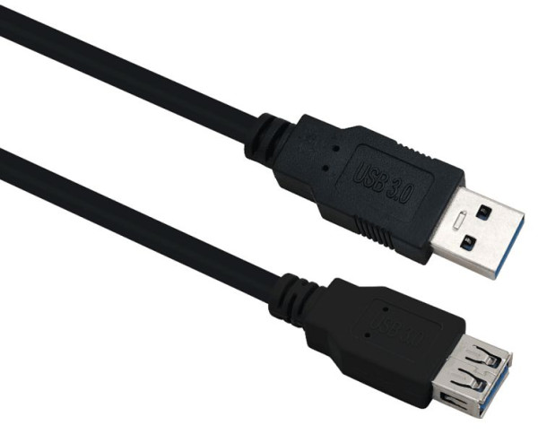 Helos Verlängerungskabel, USB 3.0 A Stecker/A Buchse, 0,5m, schwarz, 288349