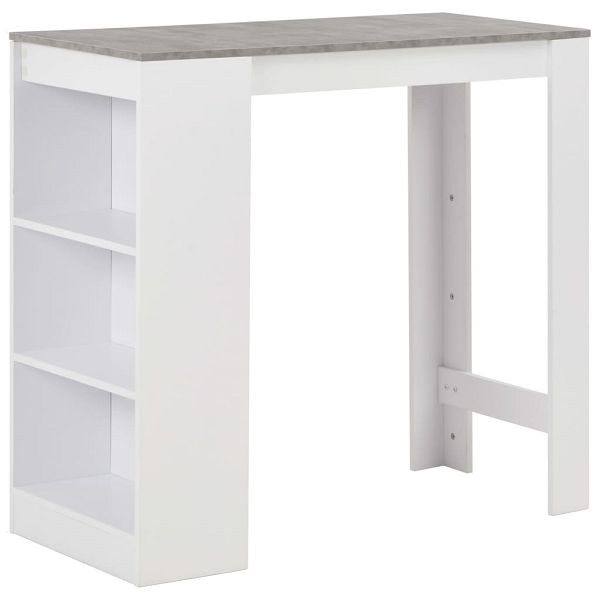 vidaXL Bartisch mit Regal Weiß 110x50x103 cm, 280214