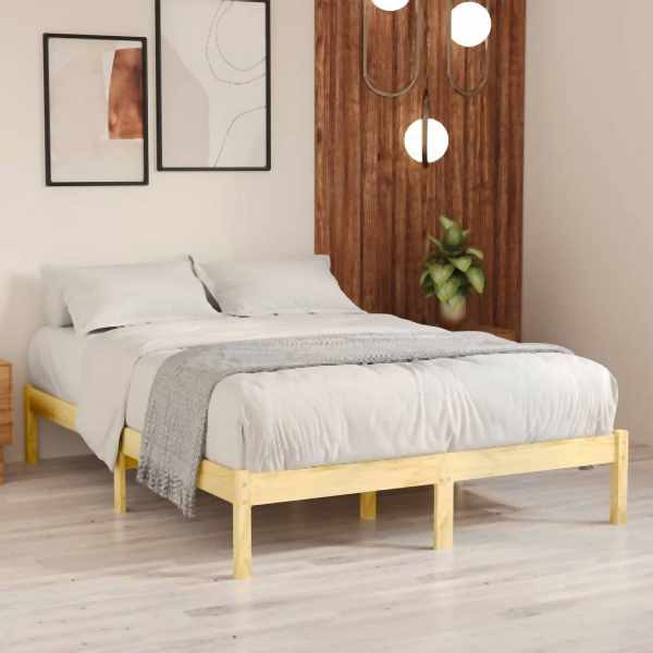 vidaXL Massivholzbett Kiefernholz 140x190 cm, 809997, 8720286762233