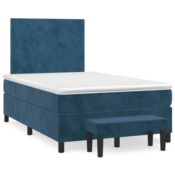 vidaXL Boxspringbett mit Matratze Dunkelblau 120x190 cm Samt, 3270461