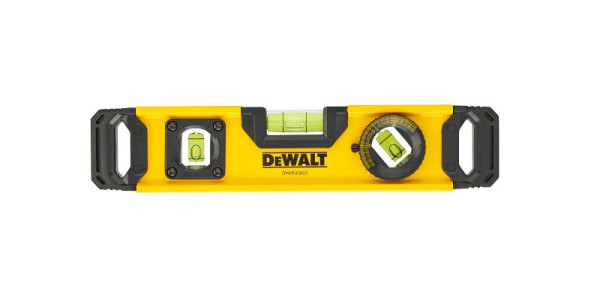 DeWalt Torpedo-Hohlprofil-Wasserwaage 25cm rotierbare Libelle, DWHT0-43003