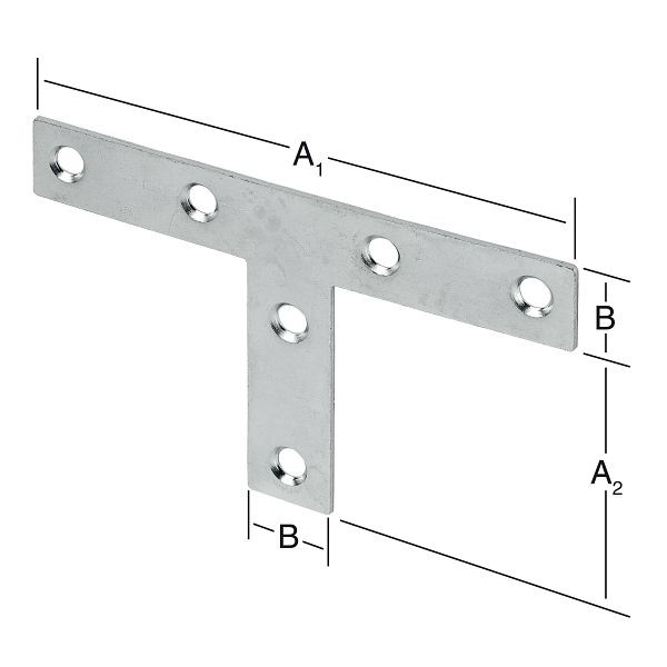 Vormann T-Flachwinkel 70 x 36 x 16 mm, verzinkt, VE: 50 Stück, 000189075Z