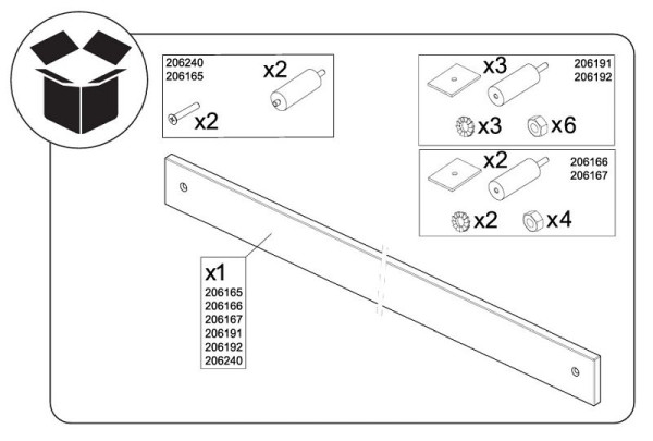 ZANUSSI Front-Handlauf, Breite in mm: 800, Tiefe gesamt in mm: 50, 406206167