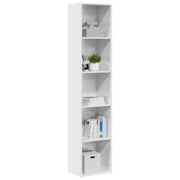 vidaXL Bücherregal Hochglanz-Weiß 40x30x189 cm Holzwerkstoff, 858313