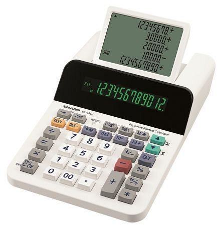 SHARP Tischrechner EL-1501 - 12-stellig, druckend, weiß, SH-EL1501