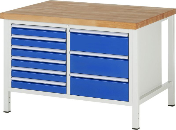 RAU Werkbank Serie 8000 - Modell 8479, B1250 x T900 x H840 mm, 13-8479A2-129B4S.11