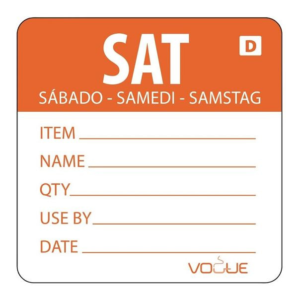 Vogue auflösbare Etiketten Samstag orange, VE: 250 Stück, GH356