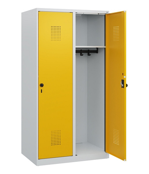 C+P Spind Evolo PLUS, 2 Abteile, 1530x800x500mm, 7035/1004, Drehriegel, 0490005-22 S10000