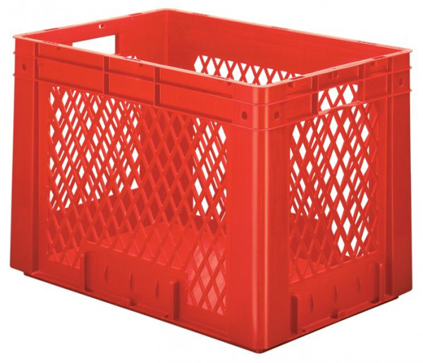 LA-KA-PE VTK 600/420-1, Euro-Schwerlast-Behälter, rot, Wände durchbrochen, Boden geschlossen, 37142 02 11