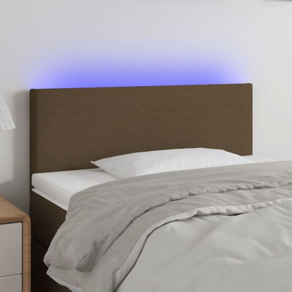 vidaXL LED Kopfteil Dunkelbraun 80x5x78/88 cm Stoff, 3121309