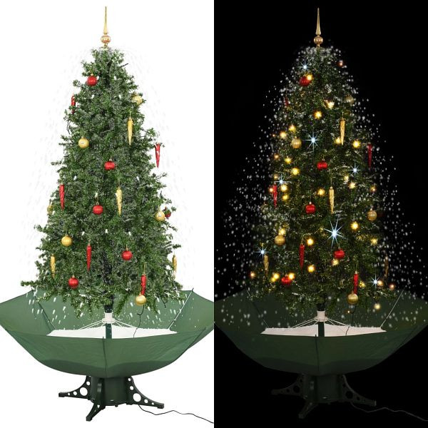 vidaXL Schneiender Weihnachtsbaum mit Schirmfuß Grün 190 cm, 284337