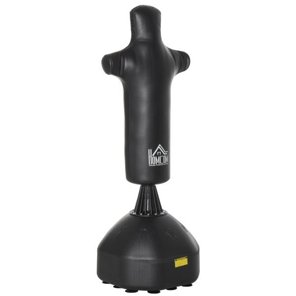 HOMCOM Standboxsack Boxdummy Boxsäule Freistehend Boxtraining Schwarz 60 x 64 x 180 cm, A91-121