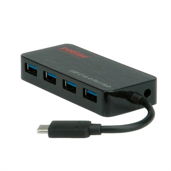 ROLINE USB 3.2 Gen 1 Hub, 4-fach, Typ C Anschlusskabel, Gewicht: 281 g, 14.02.5035