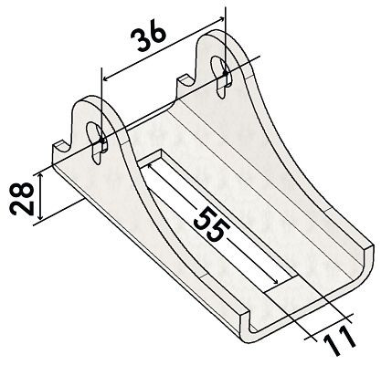 HELLA Halter, Arbeitsscheinwerfer, Länge: 75mm, Breite: 36mm, Höhe: 40mm, 8HG 331 414-372